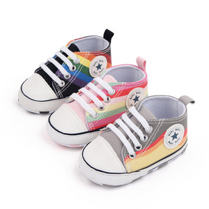 New Rainbow Canvas Toddler Sneakers Soft Sole <strong>Crib</strong> Boys And Girls 4 Seasons <strong>Classical</strong> Sport Baby Walking Shoes - Product Image 3