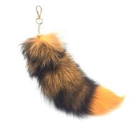 Pendentif en fourrure de renard véritable extra-large, porte-clés, breloque de sac, accessoire de performance, accessoire de déguisement, entièrement fait main, 40x20cm