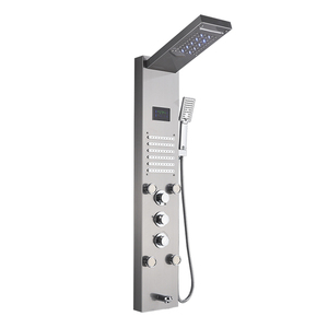 Colonna <span class=keywords><strong>Doccia</strong></span> con Grande Schermo, Luce Blu, Soffione a Pioggia e Cascata, Getti Massaggianti in Acciaio Inox, Miscelatore <span class=keywords><strong>Doccia</strong></span> - Product Image 2