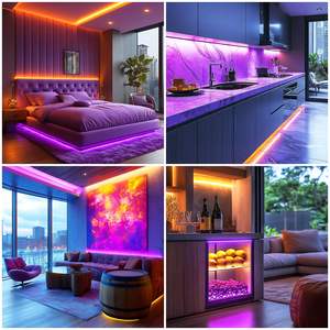 Bande lumineuse LED COB RGB adaptée à l'aménagement paysager, décoration intérieure, flexible, intelligente, multicolore, à intensité variable - Product Image 2