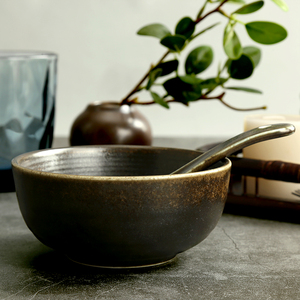 Usine directe en gros en céramique grand <span class=keywords><strong>bol</strong></span> à <span class=keywords><strong>soupe</strong></span>, <span class=keywords><strong>bol</strong></span> à riz En Porcelaine Mat noir saladier pour restaurant et hôtel - Product Image 2