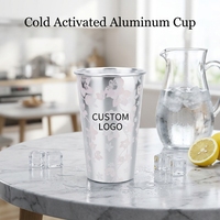Gobelet en aluminium personnalisé pour mariage, changeant de couleur, 16 oz, 32 oz, logo personnalisé, recyclable, réutilisable, sans BPA, pour fêtes, festivals, événements