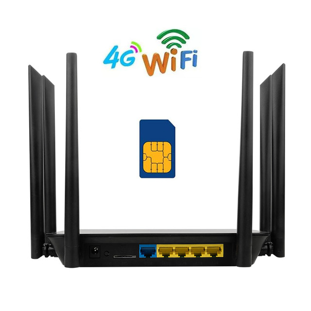 6 Antenna Gsm Modem 4g Wireless Modem for Android Tablet ,1200mbps Dual Band 2.4G 5.8G Router with Sim Card Slot