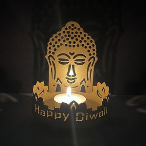 PAFU Bougeoir traditionnel en laiton en forme <span class=keywords><strong>de</strong></span> <span class=keywords><strong>seigneur</strong></span> Ganesha Ridhi Sidhhi Diwali Shadow Diya en métal - Product Image 3