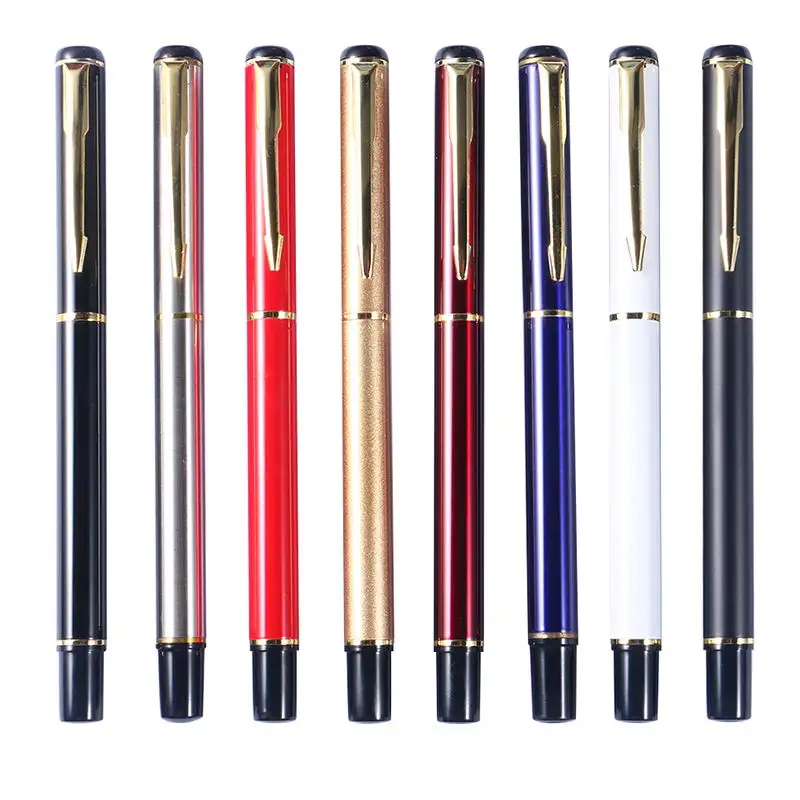 न्यूट्रल पेन 1.0 मिमी प्रमोशन उच्च गुणवत्ता स्टाइलिश टिकाऊ टोपी के साथ कस्टम लोगो के साथ मेटल पाइक रोलर पेन