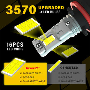 Ampoules de phare de <span class=keywords><strong>voiture</strong></span> LED ALKOREY H8/H11 6500K <span class=keywords><strong>12V</strong></span> <span class=keywords><strong>20W</strong></span> 10000LM Super Lumineuses Lot de 2 - Product Image 2