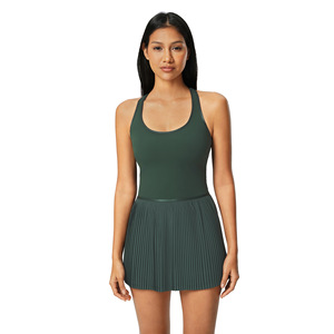 Nouvelle robe de sport <span class=keywords><strong>Lulu</strong></span> femmes avec coussin de poitrine Yoga robe d'été Cool air perméable <span class=keywords><strong>Lulu</strong></span> Tennis jupe de Yoga plissée - Product Image 1