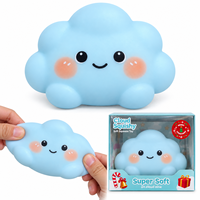 Jouet Squishy Nuage Souriant Adorable à Rebond Lent, Doux à Presser, Sensoriel Anti-Stress Réutilisable, 4 Couleurs, Fournisseur en Gros