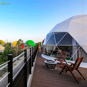 Carpa Domo Geodésica de PVC para Glamping en Bosques Bolin, Carpa Prefabricada para Acampar al Aire Libre con Logotipo Personalizado, <span class=keywords><strong>Material</strong></span> de Tubo de Acero Galvanizado - Product Image 2