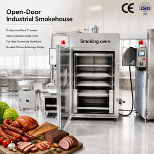 Fumoir industriel à grande capacité pour viande, saucisses et poisson, idéal pour boucheries et usines de transformation de la viande - Product Image 1