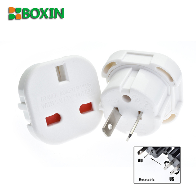 Free Logo Print UK CN Japan US Plug Adapter Converter 3 Pin 2 Pin Type-G America Australia Travel Converter Rotated Pin AC