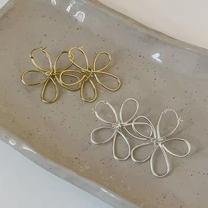 High Quality Wholesale Fashion Jewelry 925 Sterling <b>Silver</b> <b>Big</b> Flower Gold Plated Stud <b>Earring</b> Jewelry for Women - Product Image 6