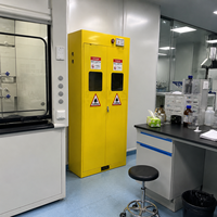 Armoire à gaz antidéflagrante à double porte, mobilier de laboratoire avec système d'alarme, stockage sécurisé pour laboratoire universitaire