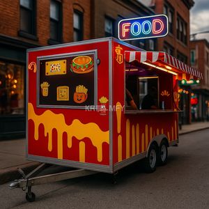 Camion de vente ambulant carré entièrement équipé pour bonbons, chips, glaces et autres aliments – Remorque de cuisine mobile - Product Image 3