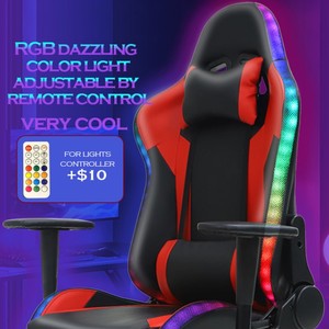 Đua xe màu đỏ thiết kế chơi game ghế RGB 1-mảnh da tổng hợp sắt xoay nâng ghế với massage cho văn phòng PC chơi Game - Product Image 3