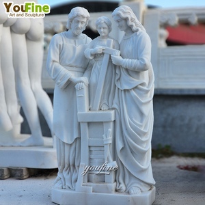 Estatua de Piedra de Mármol de la Sagrada Familia Católica para Jardín Exterior Religioso - Product Image 4