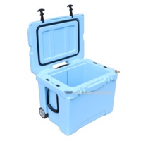 Glacière à roulettes 45qt en PE thermique pour canettes, camping et pêche