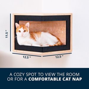 고양이 클라이밍 선반 및 플랫폼 놀이터 플로팅 고양이 벽 선반 계단이 있는 고양이 벽 가구 - Product Image 5