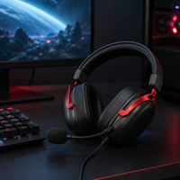 Headset Gaming Berkabel Over Ear dengan Mikrofon, Peredam Kebisingan Aktif, Driver Dinamis untuk PC, Konsol, dan Perjalanan