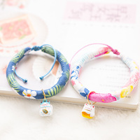 Colliers confortables pour animaux de compagnie de style japonais, design rayé mignon, clochettes, accessoires réglables pour chats et chiens, fabriqués en Chine, autres
