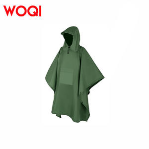 Poncho Impermeable con Capucha Woqi, Verde Militar, para una Persona, Ropa de Lluvia para Acampar al Aire Libre, Ligero, Universal para Adultos - Product Image 5