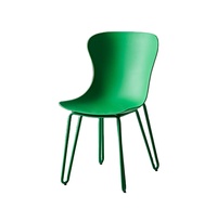 Chaises de salle à manger/de bureau STG, design moderne nordique, colorées, simples, créatives, avec pieds en métal, sans accoudoirs, couleur jaune-vert, pour restaurant