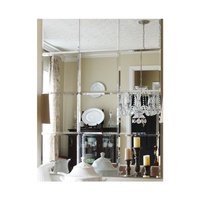 Carreaux de verre miroir moderne diamant argent pour décoration murale popularité européenne américaine