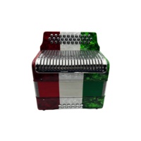 Accordéon diatonique professionnel SEASOUND 12 basses, 31 boutons, modèle JB3112C, grille en acier inoxydable, couleurs du drapeau, corps en bois de celluloid