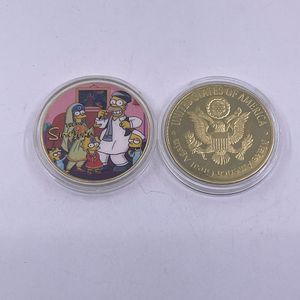 Fábrica al por mayor 5 diseños Anime <span class=keywords><strong>Los</strong></span> Simpsons Moneda chapada en oro de 24K - Product Image 3