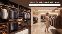 Meistverkauftes Maßgefertigtes Modernes Bekleidungsgeschäft-Design LED Massivholz-Kleiderausstellungsschrank Display-Möbel Großhandel