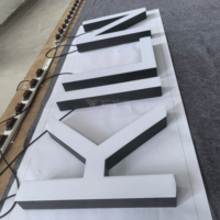 Lettres lumineuses frontales en acier inoxydable peint de 50 mm d'épaisseur – Enseigne personnalisée haut de gamme à éclat uniforme pour devanture de magasin et mur de logo