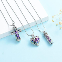 Collier urne cœur de luxe en acier inoxydable 316L, étanche, sans plomb, sans nickel, pour cendres d'animaux, pendentif crémation personnalisé