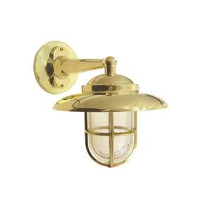 Lámpara de techo antigua de latón para pasillos de barcos de carga, hecha a mano en el astillero de Bangladesh, decoración náutica marina. - Product Image 1