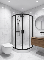 Cabine de douche en verre coulissante pas chère de 6 mm avec cadre pour usage hôtelier G003