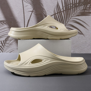 Sandales plates blanches en EVA à semelle épaisse pour hommes, pour la maison et la plage - Product Image 2