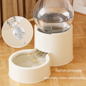 Combinazione di Distributore Automatico di Cibo e Acqua per Animali Domestici <span class=keywords><strong>con</strong></span> <span class=keywords><strong>Serbatoio</strong></span> da 6L e Dispenser d'Acqua a Sifone per Gatti e Cani - Product Image 4