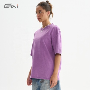 เสื้อยืดผ้าฝ้ายถักสำหรับผู้ชายซักแบบกรดเสื้อผ้าแนวสตรีทเสื้อโอเวอร์ไซส์สไตล์วินเทจผ้าถัก100% - Product Image 5