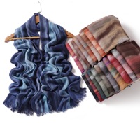 Écharpe en satin de rayonne, coton et viscose, imprimé arc-en-ciel, hijab musulman respirant, châle coupe-vent, foulard pour femme avec pompons