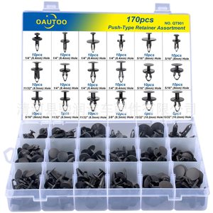 OAUTOO Push Type Retainer Assortment 170Pcs Nylon <b>Car</b> <b>Clips</b> For Bumper Door Trim Repair - Product Image 1