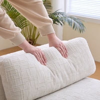 Umweltfreundliche Breite Moderne Gepolsterte Bettbank mit Armlehnen Chenille Chaiselongue Couch 2 Zierkissen Schlafzimmermöbel