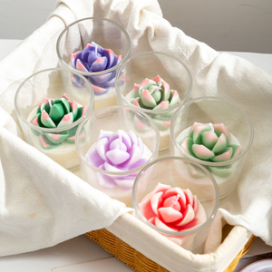 Ensemble de bougies artisanales au design original, en cire de soja, luxe, plantes succulentes, cadeaux, bougies parfumées - Product Image 2