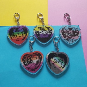 Breloque <span class=keywords><strong>en</strong></span> acrylique personnalisée OEM/ODM avec drapeau de fierté LGBTQIA et fermoir mousqueton – Mew, Sylveon, <span class=keywords><strong>Pikachu</strong></span>, Umbreon, Psyduck - Product Image 1