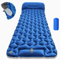 Matelas de camping gonflable avec oreiller intégré et pompe à pied, compact pour le camping, la randonnée et les voyages