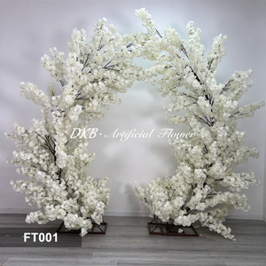Arche décorative DKB pour mariage intérieur/extérieur, en faux soie multicolore, motif fleurs de cerisier, en fibre de verre, artificielle, pour la fête des Mères - Product Image 3