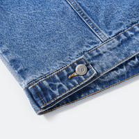 Veste en jean courte pour femme, color block, boutonnée, avec empiècements contrastants, OEM, marque privée 58057