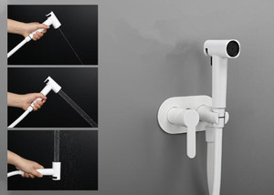 Белый портативный ручной распылитель для биде - Product Image 2