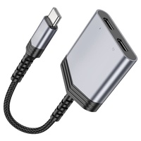 Câbles OEM ODM, adaptateur convertisseur audio, type C vers type C + type C, câble rapide, accessoires pour téléphone, logo personnalisé