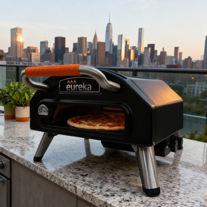 <span class=keywords><strong>Four</strong></span> à pizza multifonction moderne en acier inoxydable de 15 pouces avec grill et plateau tournant, cuisson rapide, table de cuisson, barbecue d'extérieur - Product Image 1