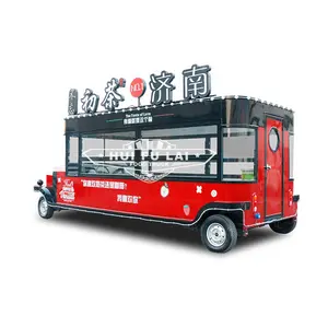 Stainless Steel Food Cart Pizza Oven Wood Fired Food Trailer BBQ Chicken Mobile Food Trucks With Equipment