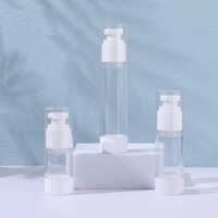 Flacon pompe sans air en PP, forme cylindrique, contenant cosmétique 15ml 30ml 50ml, impression de logo personnalisée